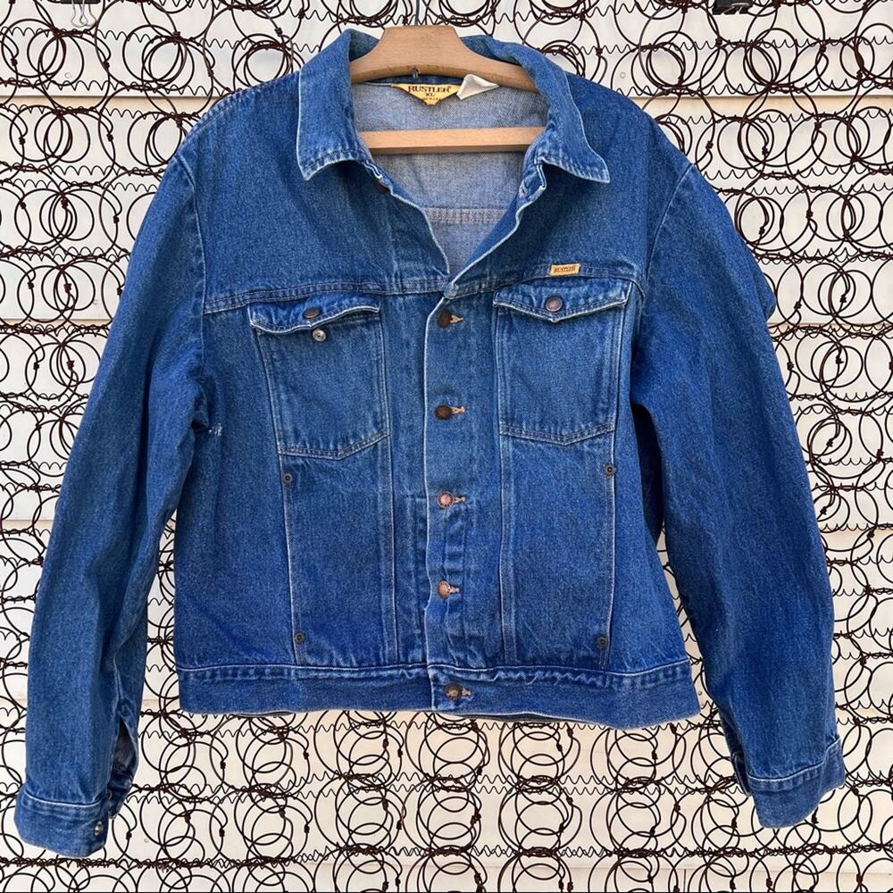 Vintage 70s Rustler denim jean trucker jacket XL